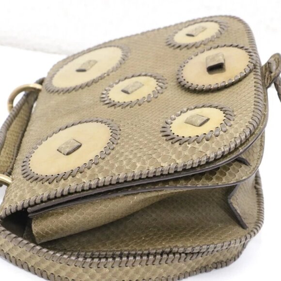 Salvatore Ferragamo Kamelia Shoulder Bag Python - Green - Picture 7 of 13